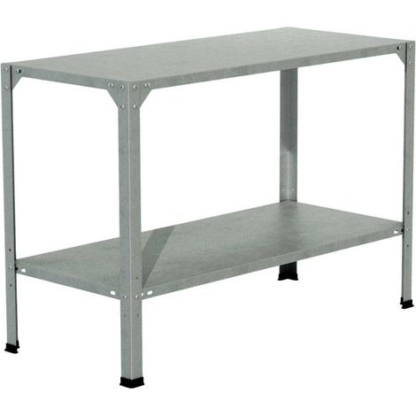 Table de culture en acier galvanisé pour serre – Surface de travail 115 x 51 cm – Charge utile 150 kg – 701152