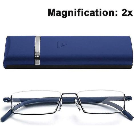 Klare Halbrandbrille, Lesebrille für Damen und Herren, leicht, 2-teilig, Farbe: Kostbares Blau (1/5)