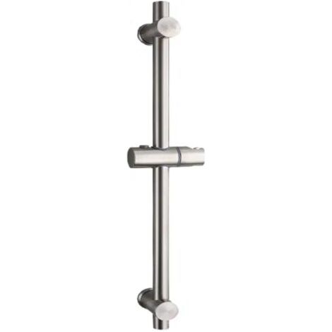Barre de douche, Barre de douche en acier inoxydable 304 avec supports de fixation réglables en hauteur et en angle, brossé, hauteur totale 660 mm