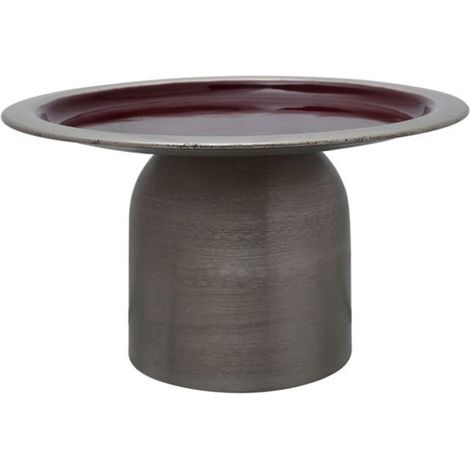 Plat de Présentation Design "Leca" 24cm Argent & Prune (1/2)