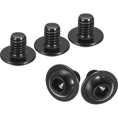 100 Pcs Vis À Tête Bombée À Embout Hexagonal M6x8mm (Noir) (1/5)