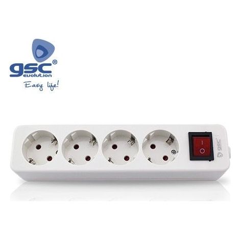Fiches Mega 4 à embase multiple + interrupteur sans fil GSC 000800226