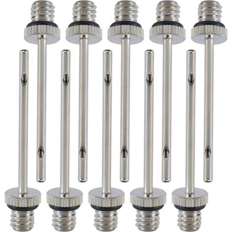 Lot de 10 Aiguilles pour Pompe À Air, Embout Métallique, pour Ballons De Basket-Ball, De Football, De Rugby Et De Volley-Ball (1/5)