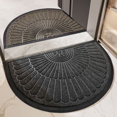 Paillasson Demi-rond - Caoutchouc - Intérieur Extérieur - Antidérapant - 50 x 80 cm - 1 Pièce (1/3)