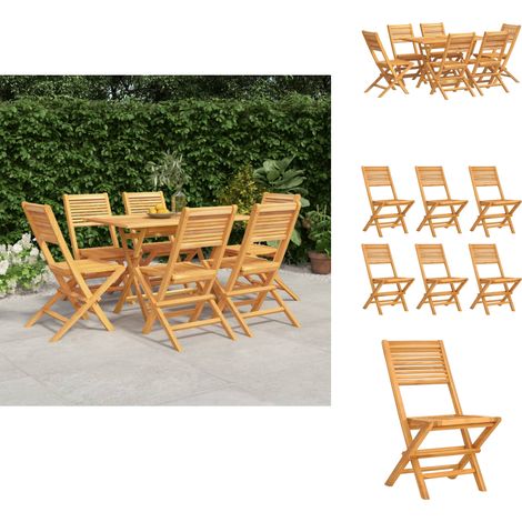 7-tlg. Garten-Essgruppe Massivholz Teak - Holztisch - Gartentisch - Essgruppe - Gartenmöbelset - Teakholzmöbel (1/5)