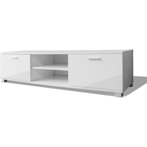 Mueble de TV/aparador diseño práctico 140 cm blanco alto brillo 2502057/2 (1/4)