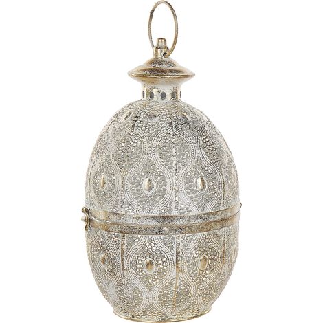 Laterne AMORGOS Metall 34 cm Gold