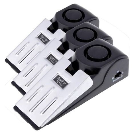 Sollbry Lot de 3 Safety Wedge Arrêt de porte Arrêt d'alarme Blocage Voyage Alerte de sécurité domestique 120db (pack de 3) (1/4)