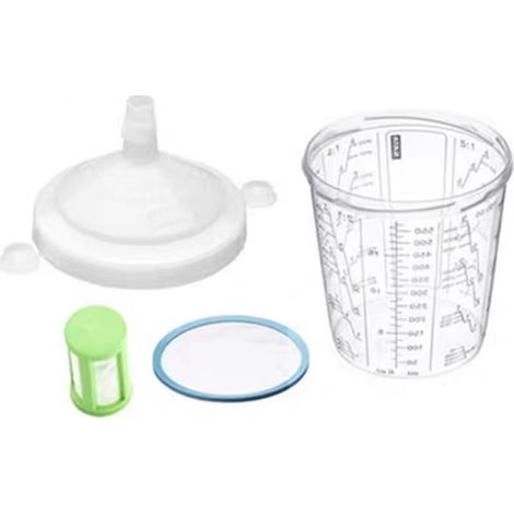 Pistolet de pulvérisation de peinture polyvalent, boîte en plastique transparente, tasse de mélange de peinture, bouteille de pistolet sans nettoyage Sata à base d'eau (1/2)
