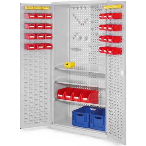 Kappes ®RasterPlan Werkzeugschrank 1950x1000m Modell 6 Tiefe 500mm Schlitzplattentüren lichtgrau
