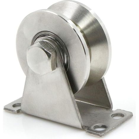 Roues en acier à gorge en V, poulie de levage, poulies pour câbles en acier, poulie en acier inoxydable, roulette à gorge en V, diamètre de la poulie : 48 mm, capacité de charge : 150 kg (1/5)