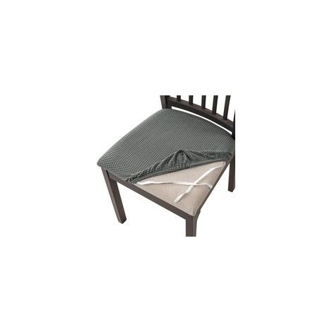 Lot de 4 housses de chaise de salle à manger élégantes et imperméables - Haute élasticité - Protection d'assise lavable - Pour banquet, cuisine, fête, hôtel - Gris (1/5)