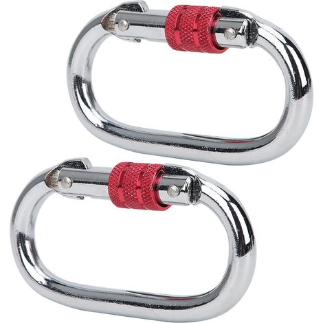 Lot de 2 mousquetons d'escalade et de yoga aérien avec boucle de type O (1/5)