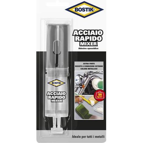 12 x BOSTIK ACCIAIO RAPIDO MIXER 24 ML BLISTER