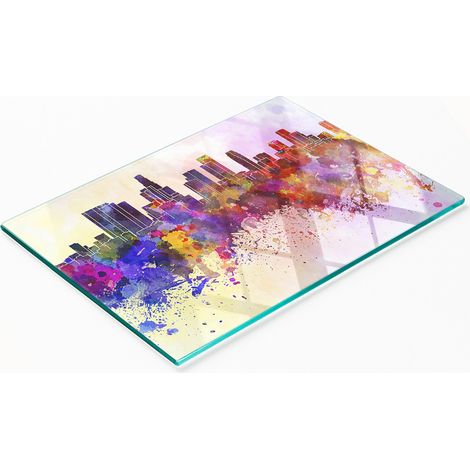 Tagliere da cucina decorativo multifunzionale in legno temperato Los Angeles 80x52 cm (1/5)