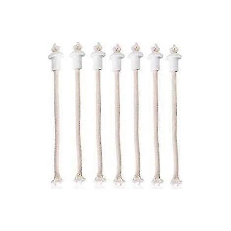 7 mèches résistantes à la chaleur, de rechange pour les douilles en céramique des lampes à huile, torches, bouteilles de vin et bougies. (1/2)