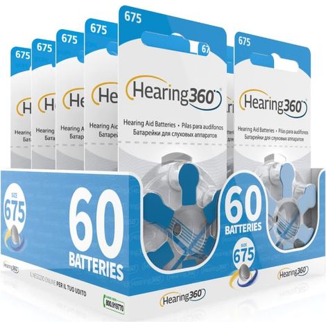 Lot de 60 piles modèle 675 bleues (PR44) – 10 paquets de 6 piles pour appareils acoustiques 1,45 V – Piles acoustiques Rayovac Varta Extra (1/5)
