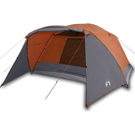 vidaXL Tienda familiar con porche 6 personas impermeable gris naranja (1/2)