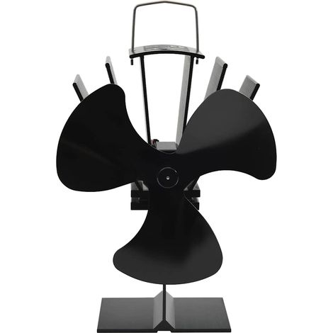 vidaXL Ventilador de estufa accionado por calor 3 aspas negro (1/2)