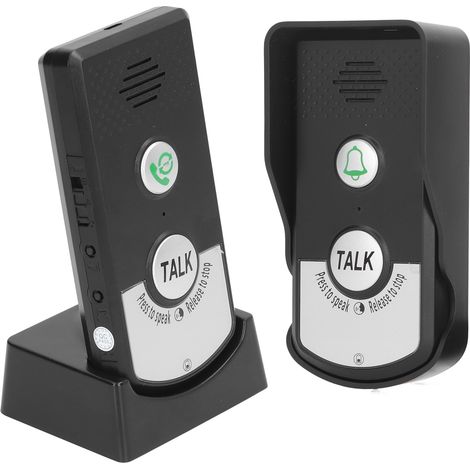 Sonnette de porte interphone sans fil, étanche IP54, pour la maison ou la salle de classe, avec 3 niveaux de réglage du volume. (1/5)