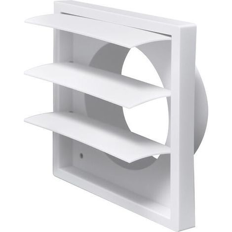 Square ventilation grille - with non-return valve - for exhaust fan outlet - for 200 mm duct