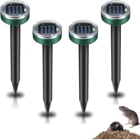 4er-Pack Solar-Maulwurfsabwehrgeräte – Grün – Ultraschall-Gartenabwehrgeräte – Haustierfreundlich (1/5)