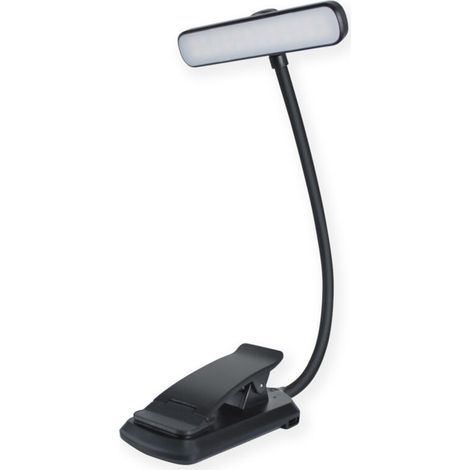 Lampe de Lecture avec Pince, Lampe de Livre LED à Clipser, Luminosité Réglable en Continu, 3 Modes de Température de Couleur, Rechargeable en USB-C, Col de Cygne Flexible à 360°，Nior