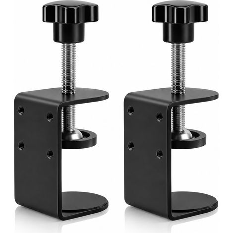 Petites pinces à C de 5,1 cm avec 4 petits trous à l'arrière, lot de 2 pinces à C de bureau ajustables pour une plage de 1 à 5 cm, pince à frein polyvalente pour montage (1/5)