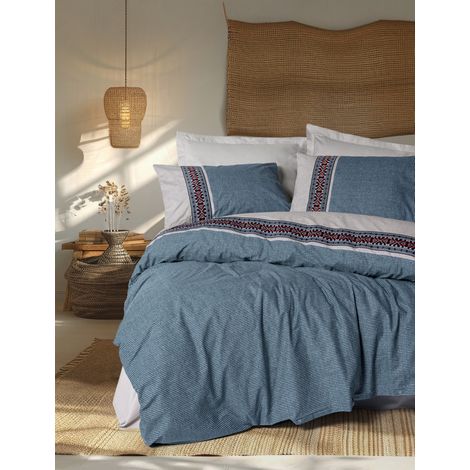 Funda nórdica, funda nórdica, ropa de cama Set 100% Algodón Gris (1/2)