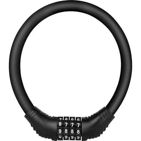 Bicycle lock, combination lock with number code, mini portable can be freely combined, ideal for bicycles, motorcycles, gates, fences (black)