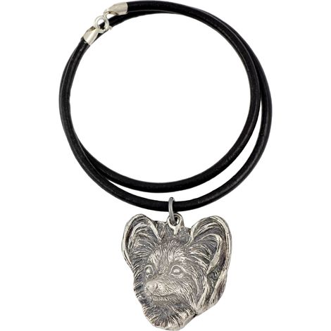 Papillon, Spaniel continentale - collana con ciondolo placcato in argento per gli amanti dei cani, gioiello unico di Art-Dog (1/5)