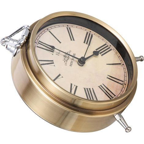Horloge de Chevet Rétro en Métal et Verre Réveil Précis à Piles, Décoration D'horloge de Table Silencieuse pour Chambre D'garçon et Filles ou Salon (1/5)