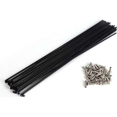 Rayon de vélo en acier pour VTT, 36 pièces avec écrous, noir, 259mm (1/5)