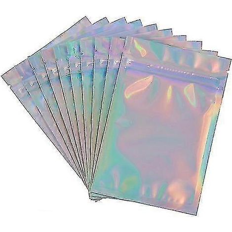 Pochettes à fermeture éclair holographiques irisées B 8,5 x 13 cm pour maquillage (1/4)