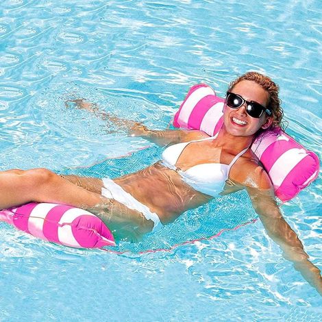 Matelas gonflable de piscine 120 x 70 cm – PVC respectueux de l'environnement – Hamac flottant multifonctionnel – Pour adultes et enfants - EAU 4 EN (1/5)