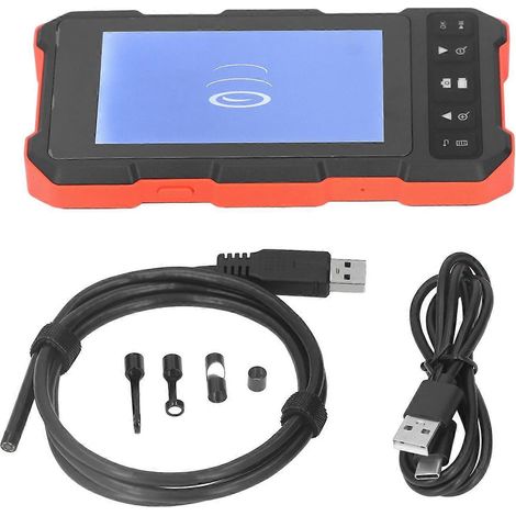 Industrielles Endoskop mit 4,5-Zoll-IPS-HD-Bildschirm, digitalem 5,5-mm-Objektiv, LED-Beleuchtung, Schutzart IP67, Handgerät
