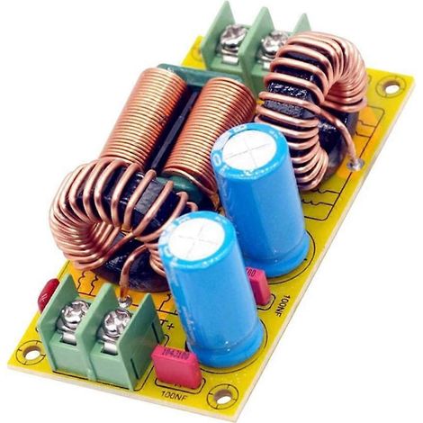 Filtre LC CC 20 A, filtre anti-interférences électromagnétiques (EMI), filtre de puissance haute fréquence conforme aux normes EMC et FCC pour véhicules 12 V, 24 V et 48 V. (1/5)