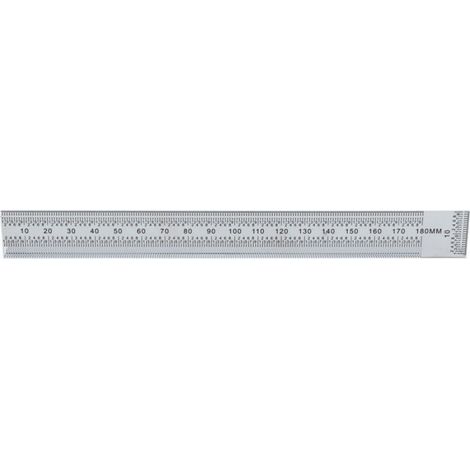 Règle de menuisier en acier inox pour traçage angulaire précis 0 180mm (1/5)