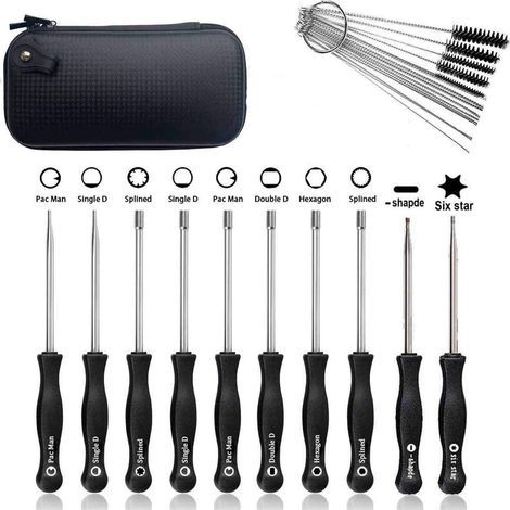 Vergaser-Einstellwerkzeugset mit Ledertasche und Reinigungsbürste, geeignet für die Einstellung kleiner traditioneller Zweitaktmotoren, Rasenmäher, Trimmer und Kettensägen (1/5)