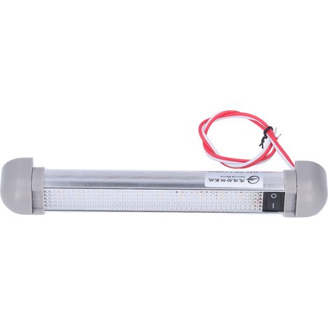 Barre lumineuse LED de 22,6 cm (8,9 pouces) pour auvents, 12 V/24 V CC, 2 W, rotation à 180°, étanchéité IP66, 720 lumens, interrupteur, pour camping-cars et bateaux (1/5)