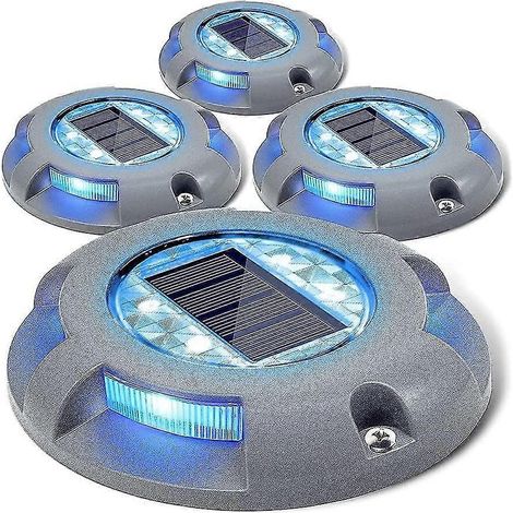 Lot de 2 lampes LED étanches pour allée de jardin, terrasse et quai (bleu) (1/4)