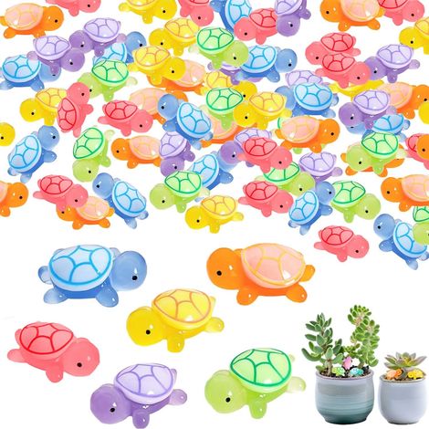 60 pièces Mini Tortues, Figurines Mini Tortues Lumineuses en Résine, Micro-Paysages DIY pour la Décoration de Jardin, L'aménagement Paysager et la Décoration Intérieure (1/5)
