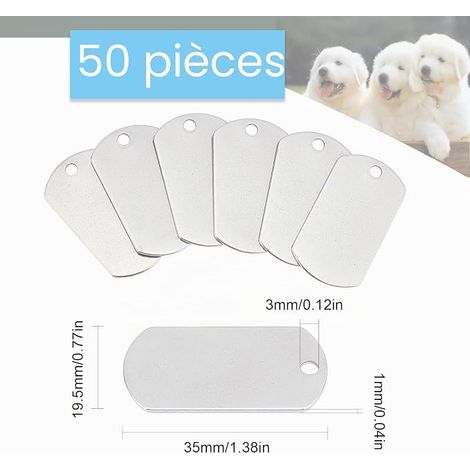 stainless steel charms stamping blank tags rectangle dog cat collar metal charms for pet base tags (1/4)