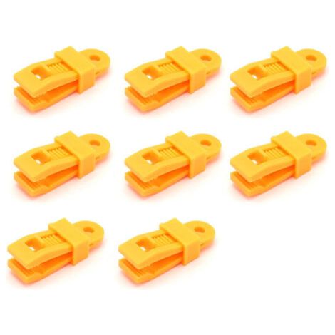 8 pièces Pinces de fixation robustes pour bâches, pour auvents, camping, caravanes et housses de voiture,Jaune (1/5)