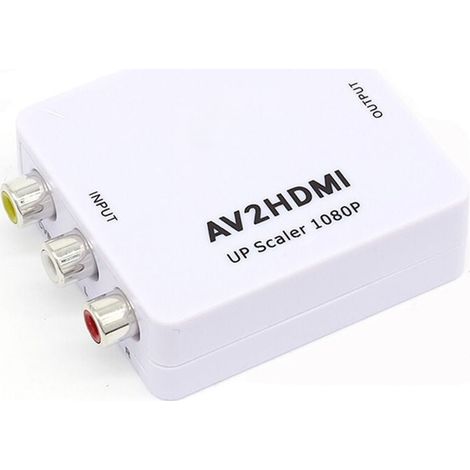 Adaptateur de convertisseur audio vidéo RCA CVBS AV vers HDMI pour appareil photo DVD VHS magnétoscope PSP Xbox PS2 vers nouveau moniteur ou projecteur (1/5)