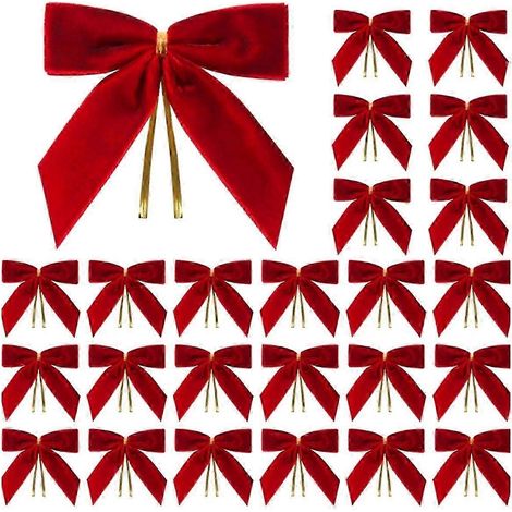 Lot de 24 nœuds de Noël rouges à suspendre (1/5)