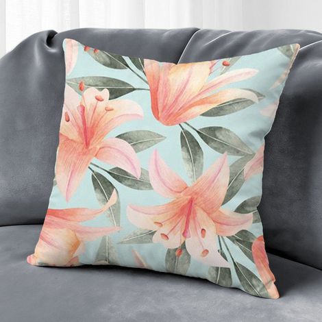Housse de coussin plantes papillon, décoration intérieur extérieur,40×40cm (1/5)
