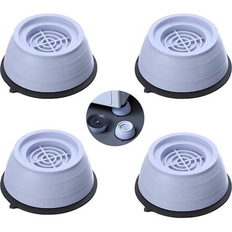 Amortisseurs lave linge,4 pièces Patins Anti Vibration Tampon, Universel Pieds Stabilisateur Piédestal pour Machine à Laver et Réfrigérateur sèche-linge(S) (1/5)