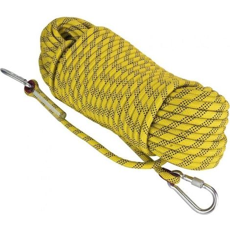 30 m 12 mm Kletter-Fluchtseil, reißfestes Rettungsseil mit 2 Karabinern für Outdoor-Wanderungen, Bergsteigen, Feuernotfälle (1/4)