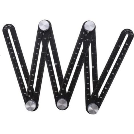 1 Pc Folding Tile Ruler, Six-fold Template Tool for Tile Opening Hole, Tile Hole Opener, Aluminum Alloy and Plastic (1/5)